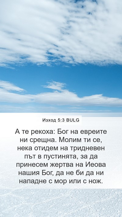 Изход 5:3 BULG Bible Verse Image