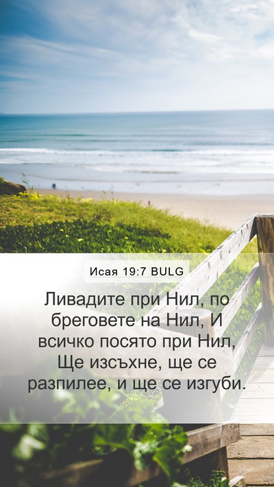 Исая 19:7 BULG Mobile Phone Wallpaper - Ливадите при Нил, по - Mobile Bible Verse Wallpaper