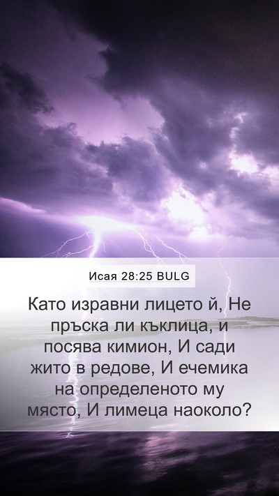 Исая 28:25 BULG Mobile Phone Wallpaper - Като изравни лицето й, Не - Mobile Bible Verse Wallpaper