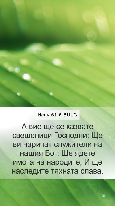 Исая 61:6 BULG Bible Verse Image