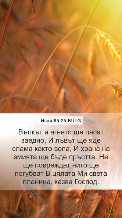 Исая 65:25 BULG Bible Verse Image