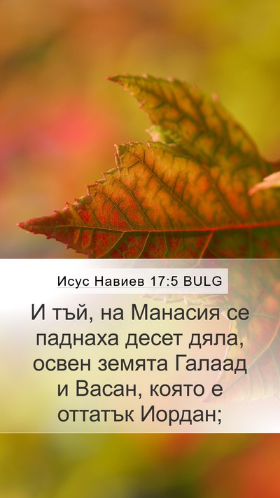 Исус Навиев 17:5 BULG Mobile Phone Wallpaper - И тъй, на Манасия се - Mobile Bible Verse Wallpaper