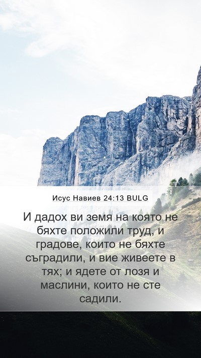 Исус Навиев 24:13 BULG Mobile Phone Wallpaper - И дадох ви земя на която не - Mobile Bible Verse Wallpaper
