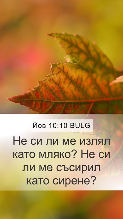 Йов 10:10 BULG Bible Verse Image