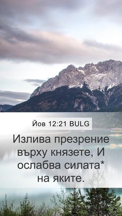 Йов 12:21 BULG Bible Verse Image