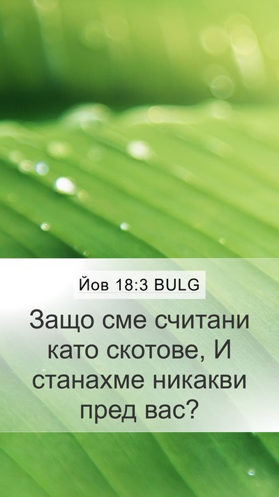 Йов 18:3 BULG Bible Verse Image