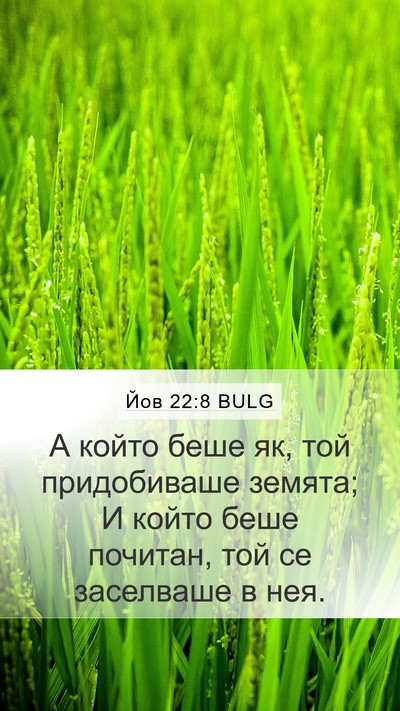 Йов 22:8 BULG Bible Verse Image