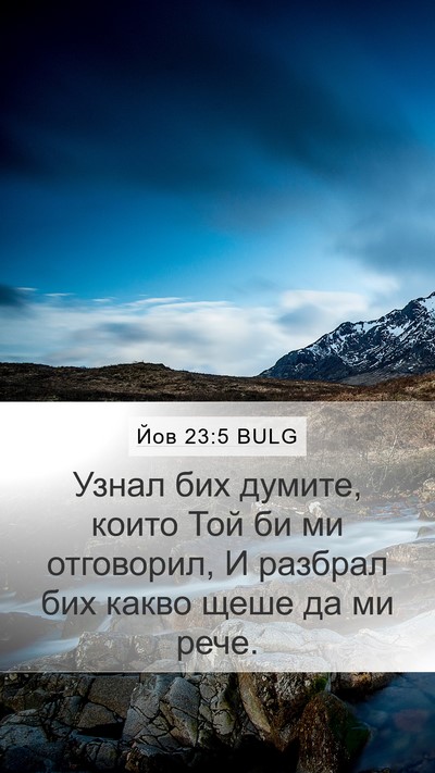 Йов 23:5 BULG Mobile Phone Wallpaper - Узнал бих думите, които Той - Mobile Bible Verse Wallpaper