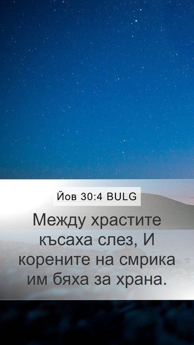 Йов 30:4 BULG Mobile Phone Wallpaper - Между храстите късаха - Mobile Bible Verse Wallpaper