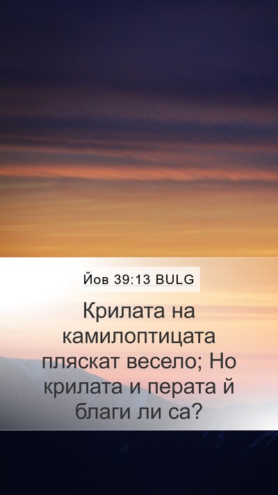 Йов 39:13 BULG Bible Verse Image