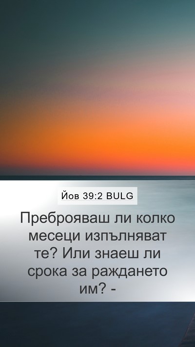 Йов 39:2 BULG Mobile Phone Wallpaper - Преброяваш ли колко месеци - Mobile Bible Verse Wallpaper