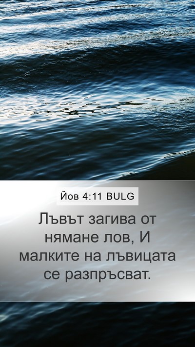 Йов 4:11 BULG Mobile Phone Wallpaper - Лъвът загива от нямане лов, - Mobile Bible Verse Wallpaper