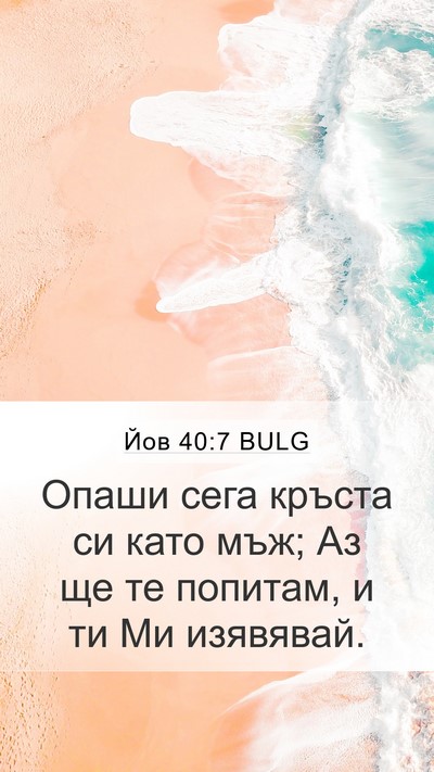 Йов 40:7 BULG Bible Verse Image