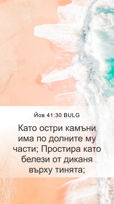 Йов 41:30 BULG Mobile Phone Wallpaper - Като остри камъни има по - Mobile Bible Verse Wallpaper