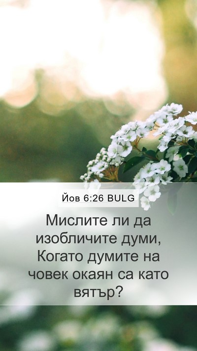 Йов 6:26 BULG Bible Verse Image