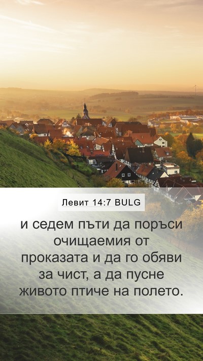 Левит 14:7 BULG Bible Verse Image