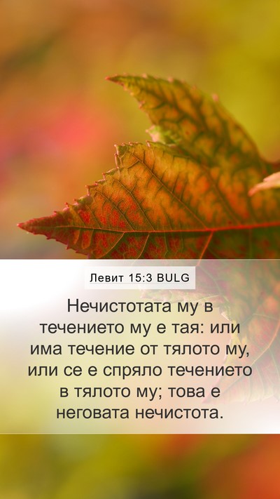 Левит 15:3 BULG Mobile Phone Wallpaper - Нечистотата му в течението - Mobile Bible Verse Wallpaper