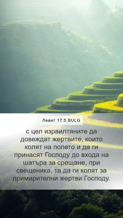 Левит 17:5 BULG Mobile Phone Wallpaper - с цел израилтяните да - Mobile Bible Verse Wallpaper