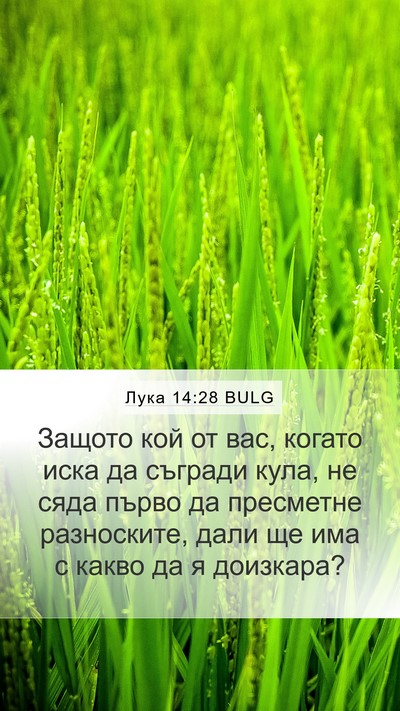 Лука 14:28 BULG Mobile Phone Wallpaper - Защото кой от вас, когато - Mobile Bible Verse Wallpaper
