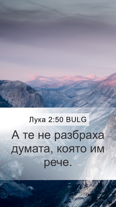 Лука 2:50 BULG Mobile Phone Wallpaper - А те не разбраха думата, - Mobile Bible Verse Wallpaper