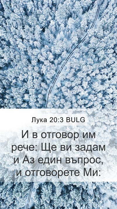 Лука 20:3 BULG Mobile Phone Wallpaper - И в отговор им рече: Ще ви - Mobile Bible Verse Wallpaper