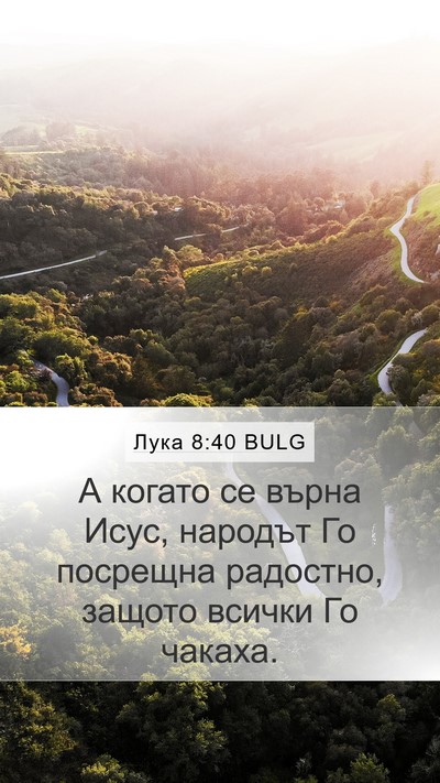 Лука 8:40 BULG Mobile Phone Wallpaper - А когато се върна Исус, - Mobile Bible Verse Wallpaper