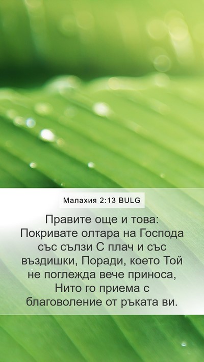 Малахия 2:13 BULG Bible Verse Image