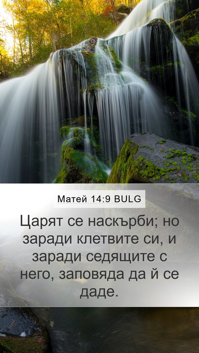Матей 14:9 BULG Mobile Phone Wallpaper - Царят се наскърби; но - Mobile Bible Verse Wallpaper