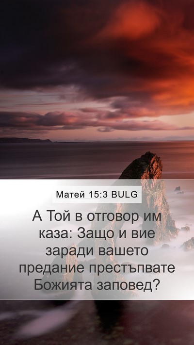 Матей 15:3 BULG Mobile Phone Wallpaper - А Той в отговор им каза: - Mobile Bible Verse Wallpaper