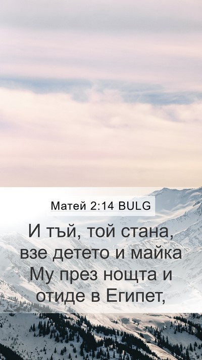 Матей 2:14 BULG Mobile Phone Wallpaper - И тъй, той стана, взе детето - Mobile Bible Verse Wallpaper