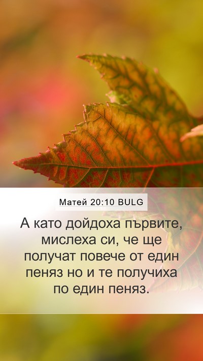 Матей 20:10 BULG Mobile Phone Wallpaper - А като дойдоха първите, - Mobile Bible Verse Wallpaper