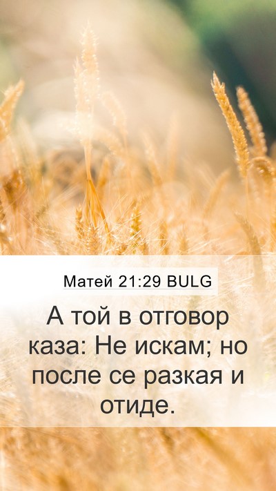 Матей 21:29 BULG Mobile Phone Wallpaper - А той в отговор каза: Не - Mobile Bible Verse Wallpaper