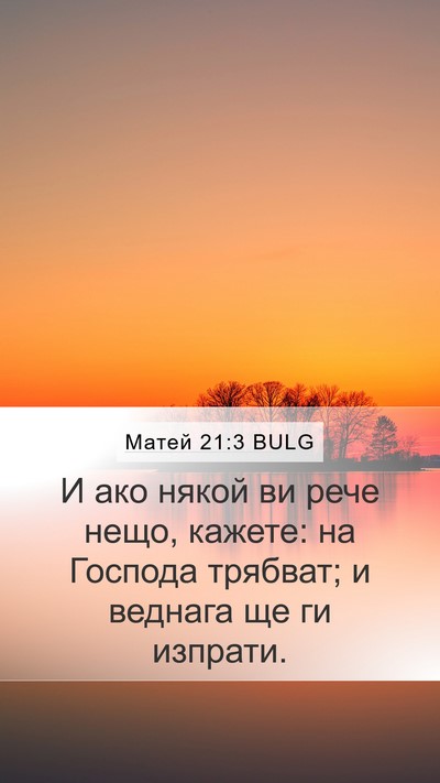 Матей 21:3 BULG Mobile Phone Wallpaper - И ако някой ви рече нещо, - Mobile Bible Verse Wallpaper