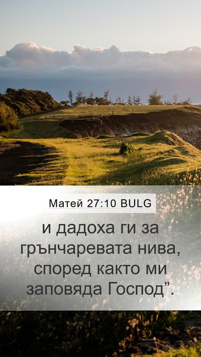 Матей 27:10 BULG Mobile Phone Wallpaper - и дадоха ги за - Mobile Bible Verse Wallpaper