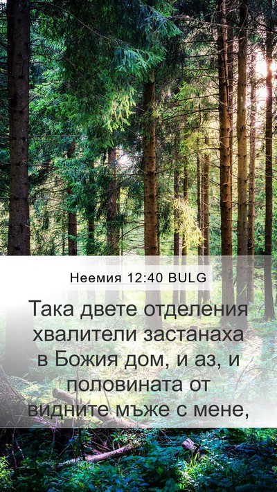 Неемия 12:40 BULG Mobile Phone Wallpaper - Така двете отделения - Mobile Bible Verse Wallpaper