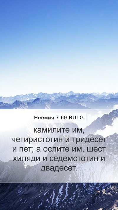 Неемия 7:69 BULG Mobile Phone Wallpaper - камилите им, четиристотин - Mobile Bible Verse Wallpaper