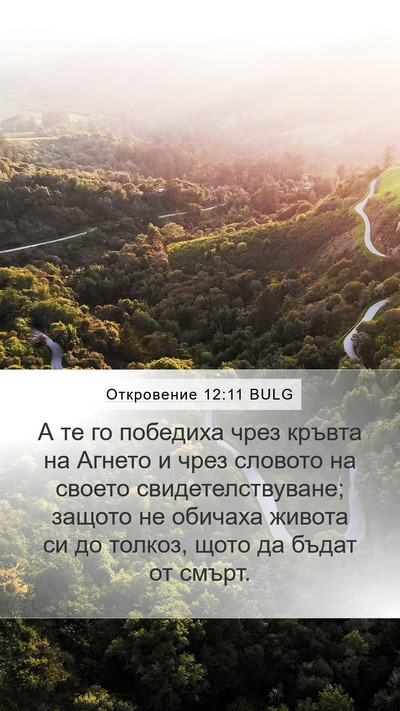 Откровение 12:11 BULG Bible Verse Image
