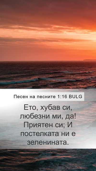 Песен на песните 1:16 BULG Bible Verse Image