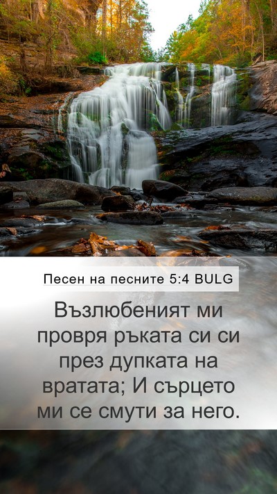 Песен на песните 5:4 BULG Mobile Phone Wallpaper - Възлюбеният ми провря - Mobile Bible Verse Wallpaper