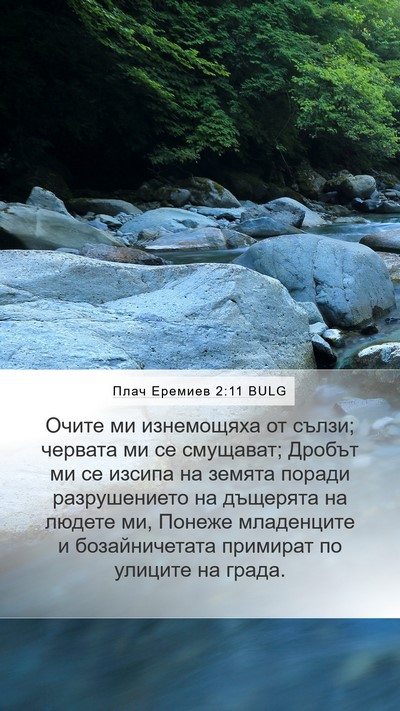 Плач Еремиев 2:11 BULG Bible Verse Image