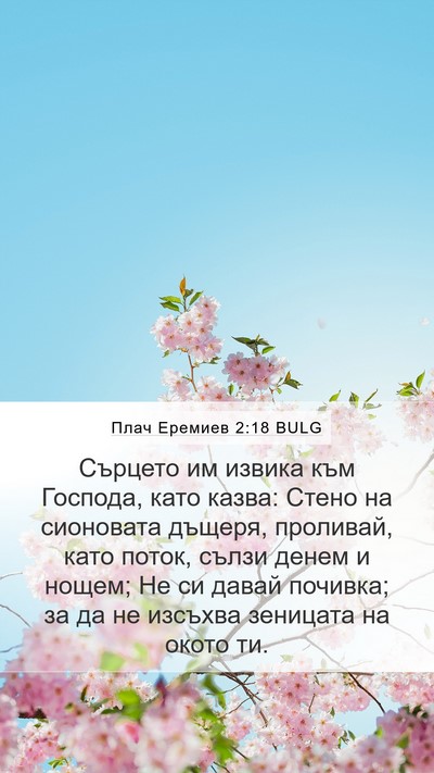 Плач Еремиев 2:18 BULG Bible Verse Image