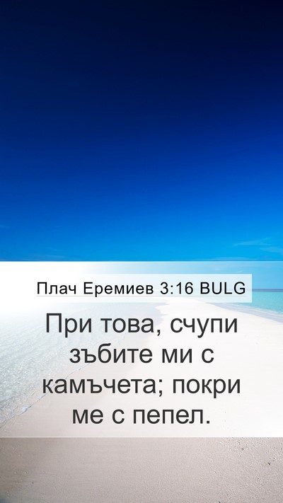 Плач Еремиев 3:16 BULG Mobile Phone Wallpaper - При това, счупи зъбите ми с - Mobile Bible Verse Wallpaper