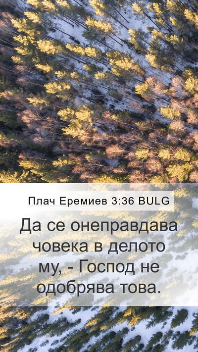 Плач Еремиев 3:36 BULG Mobile Phone Wallpaper - Да се онеправдава човека в - Mobile Bible Verse Wallpaper