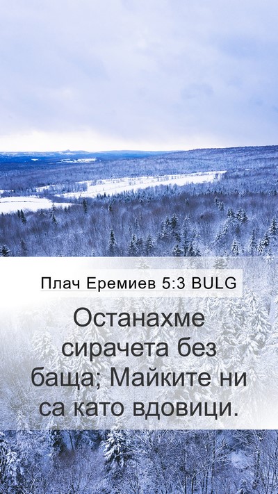 Плач Еремиев 5:3 BULG Mobile Phone Wallpaper - Останахме сирачета без - Mobile Bible Verse Wallpaper