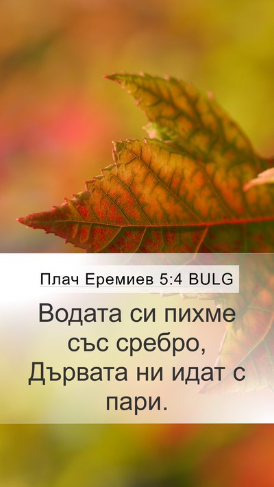 Плач Еремиев 5:4 BULG Bible Verse Image