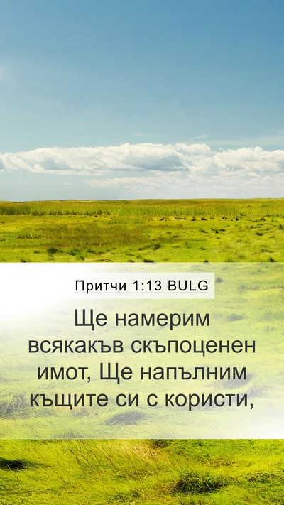 Притчи 1:13 BULG Mobile Phone Wallpaper - Ще намерим всякакъв - Mobile Bible Verse Wallpaper