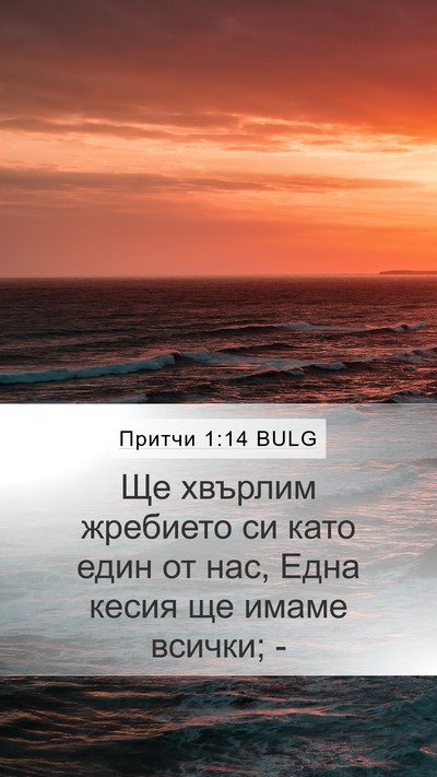 Притчи 1:14 BULG Mobile Phone Wallpaper - Ще хвърлим жребието си - Mobile Bible Verse Wallpaper