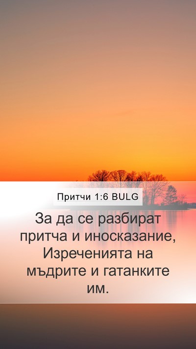 Притчи 1:6 BULG Bible Verse Image