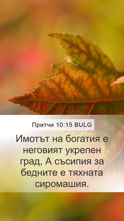Притчи 10:15 BULG Bible Verse Image