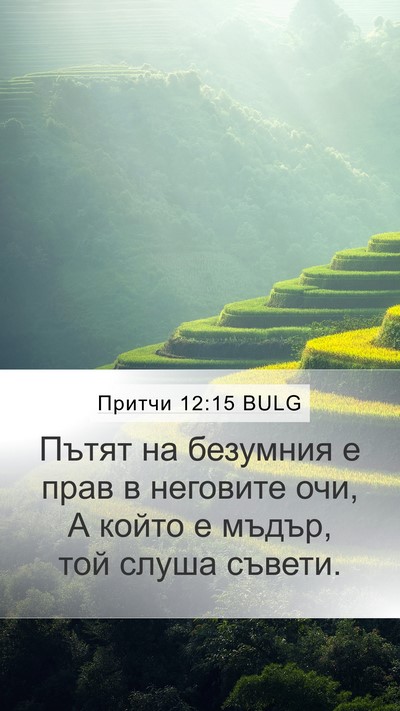 Притчи 12:15 BULG Bible Verse Image
